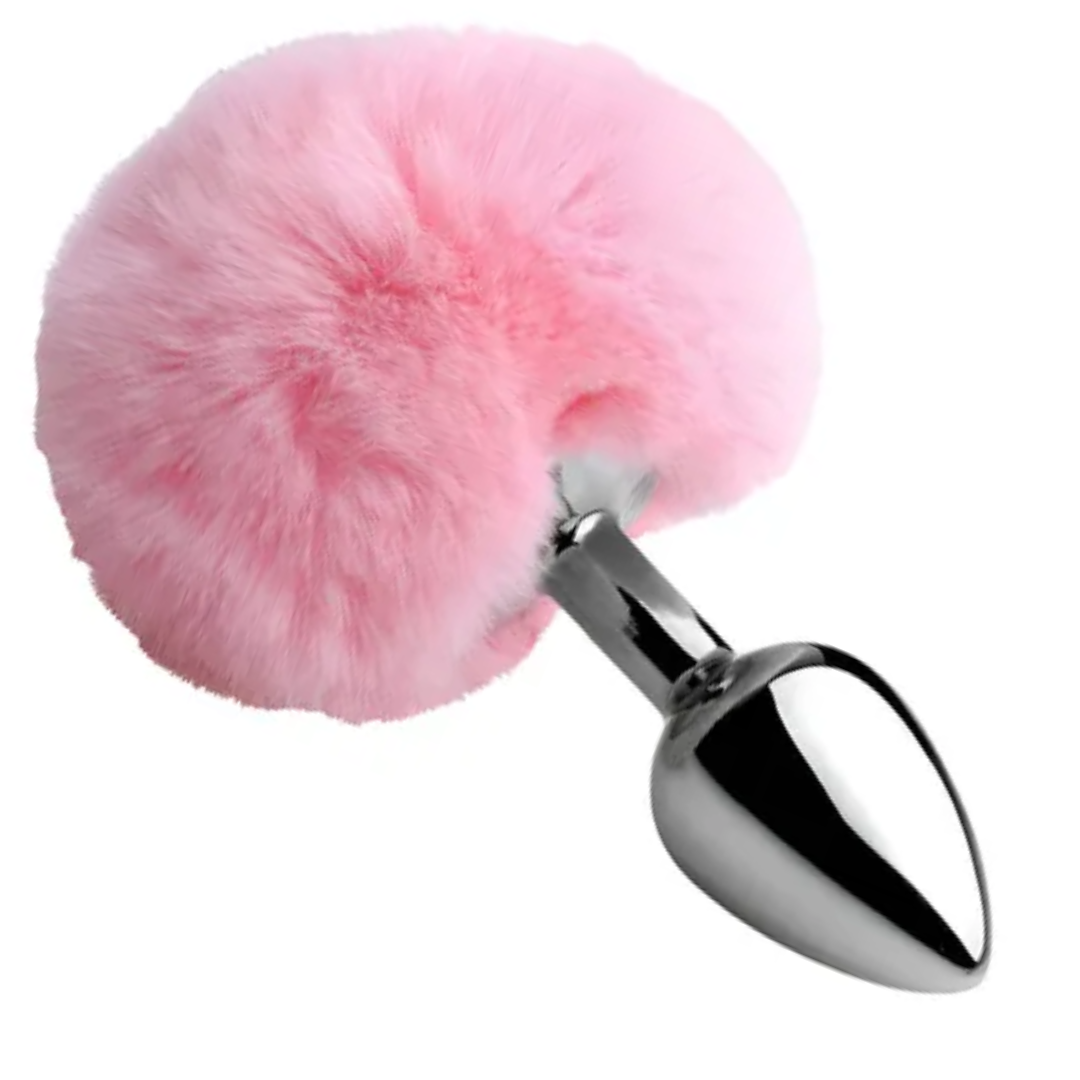 Plug Anal rabo de Coelho Pompom Rosa - Sex shop