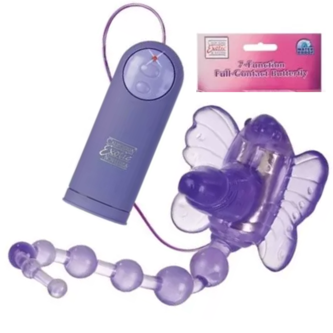 Estimulador Clitoriano Borboleta Com Pênis E Bolinhas