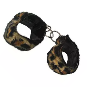 Algema de pélucia vinil fechadas com velcro Oncinha Sexshop