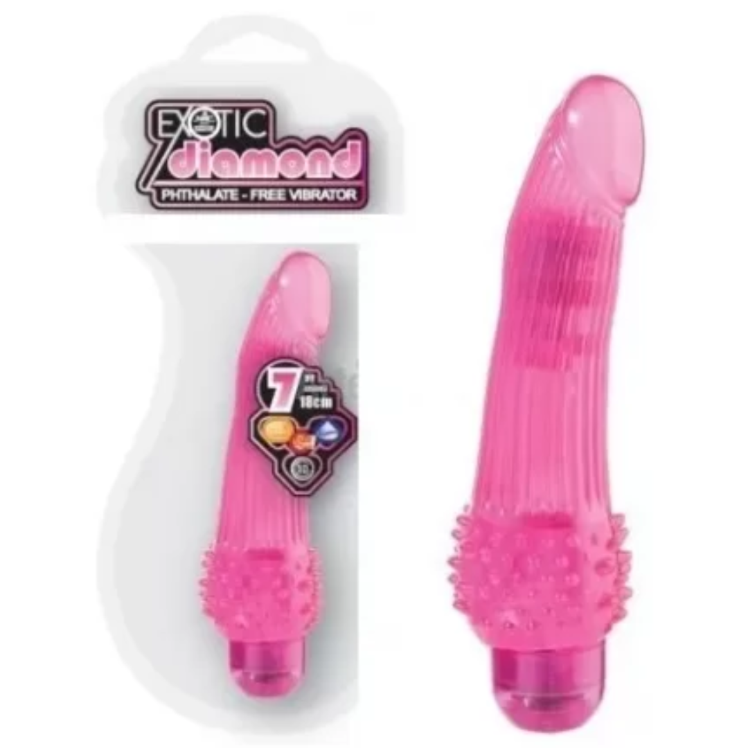 Pênis Translúcido Rosa Com 10 Ritmos Vibrantes - Exotic