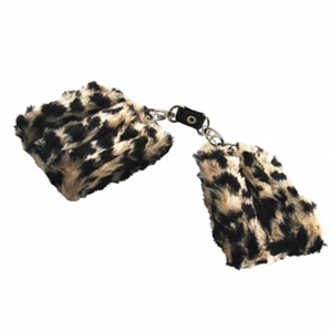Algema de pelúcia fechadas com velcro - Oncinha - Sexshop