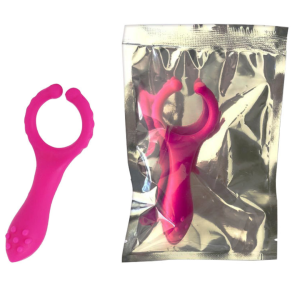 Anel Peniano Vibratório Flexível Vibratório com Haste Penetrável - Sex shop