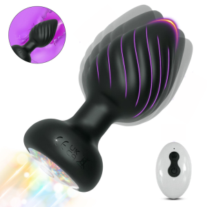 Plug Anal 10 Velocidades Luz de Led, Controle Remoto Sem Fio