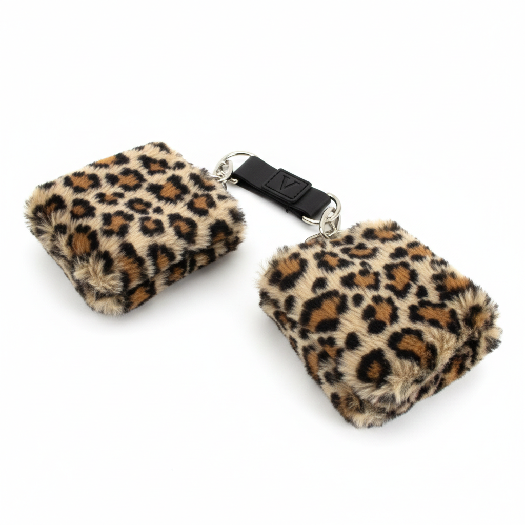 Algema de pelúcia fechadas com velcro - Oncinha - Sexshop - Imagem 3