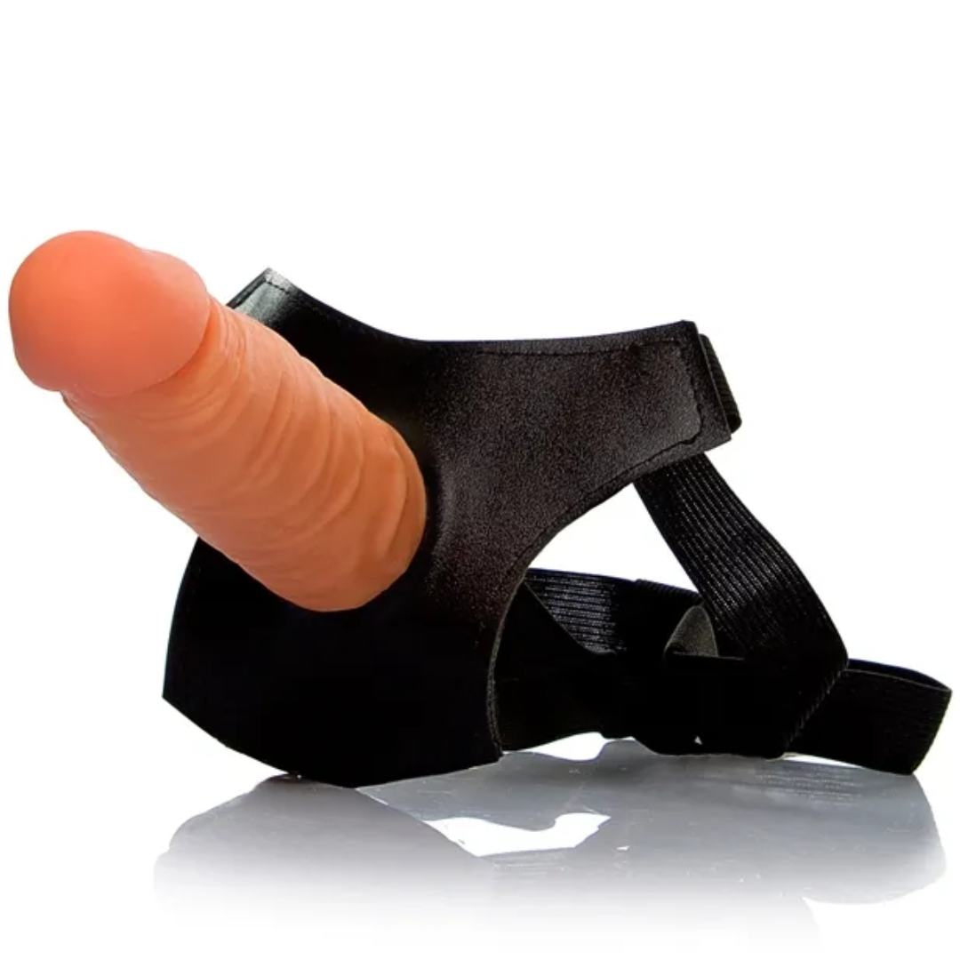 Cinta com pênis realístico Strap On - Pele 14,5x4cm - Imagem 3