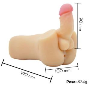 Masturbador Unissex Com Prótese e Anus Orifício Penetrável