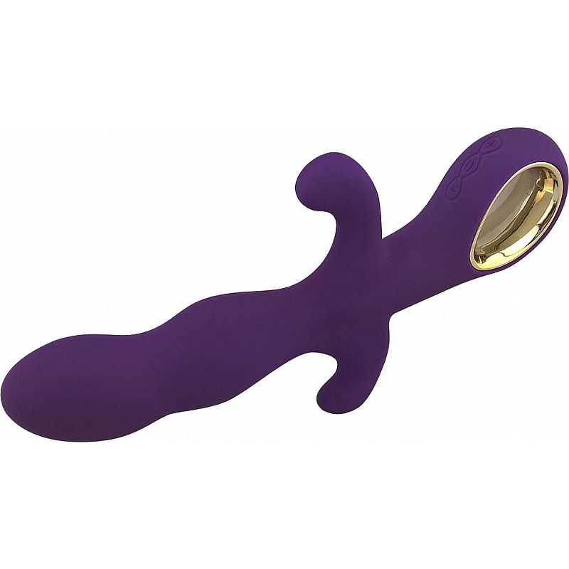 Vibrador Triplo de Luxo Anal e Clitoriano Silicone Recarregável Aveludado - Imagem 7