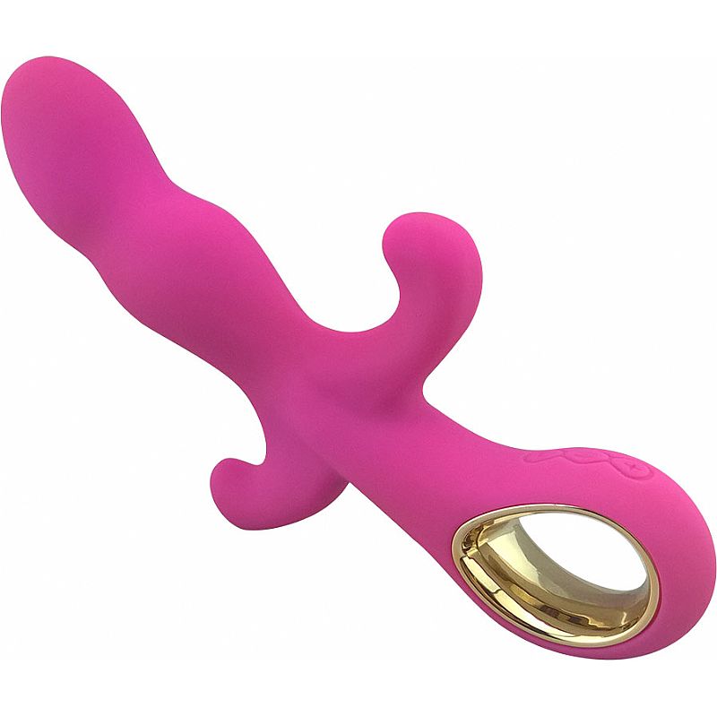 Vibrador Triplo de Luxo Anal e Clitoriano Silicone Recarregável Aveludado - Imagem 5