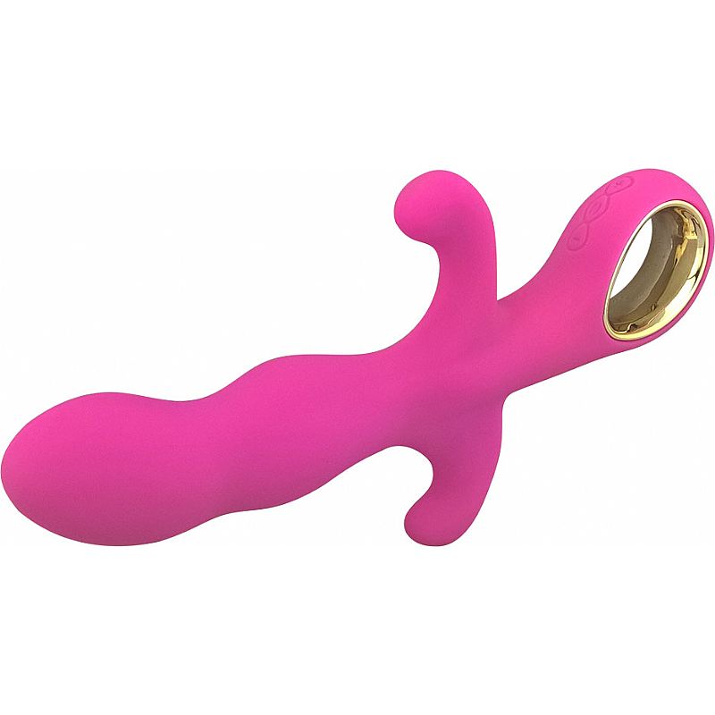 Vibrador Triplo de Luxo Anal e Clitoriano Silicone Recarregável Aveludado - Imagem 4