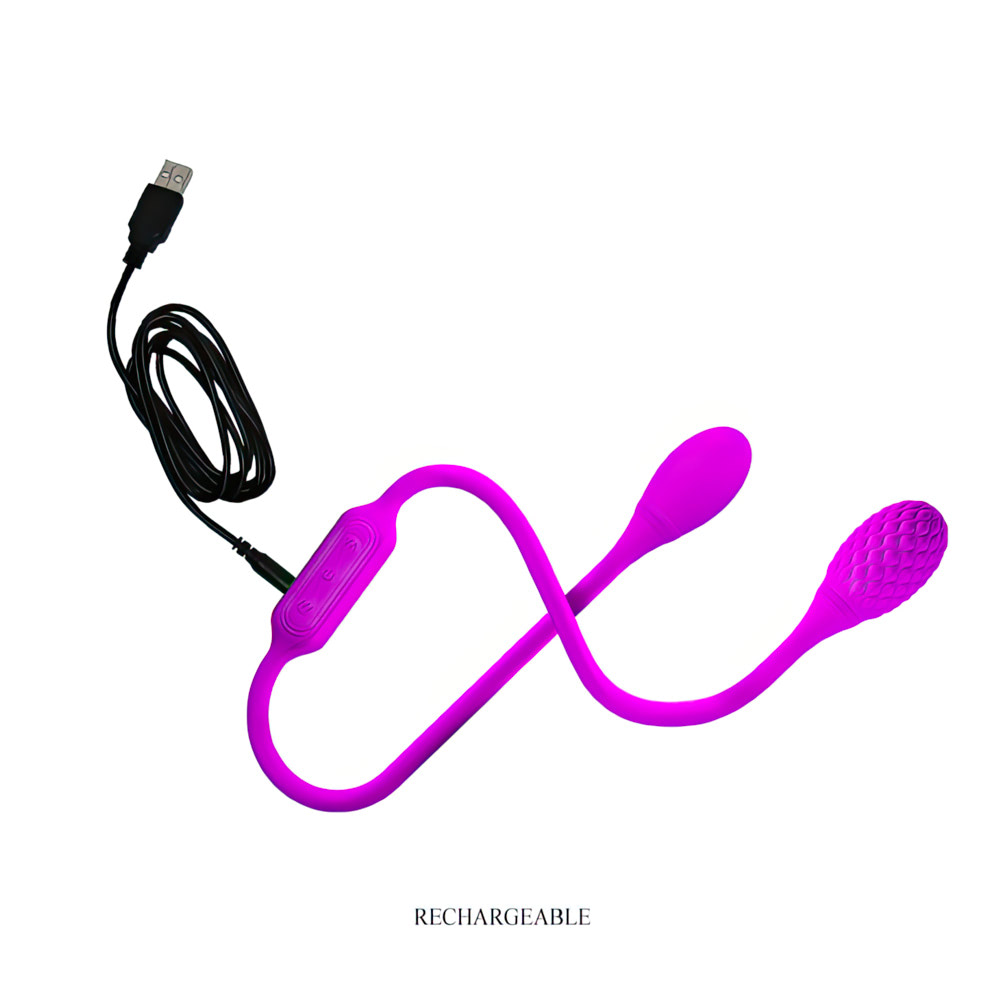 Vibrador Duplo em Silicone - PRETTY LOVE DREAM LOVER'S WHIP - Imagem 5