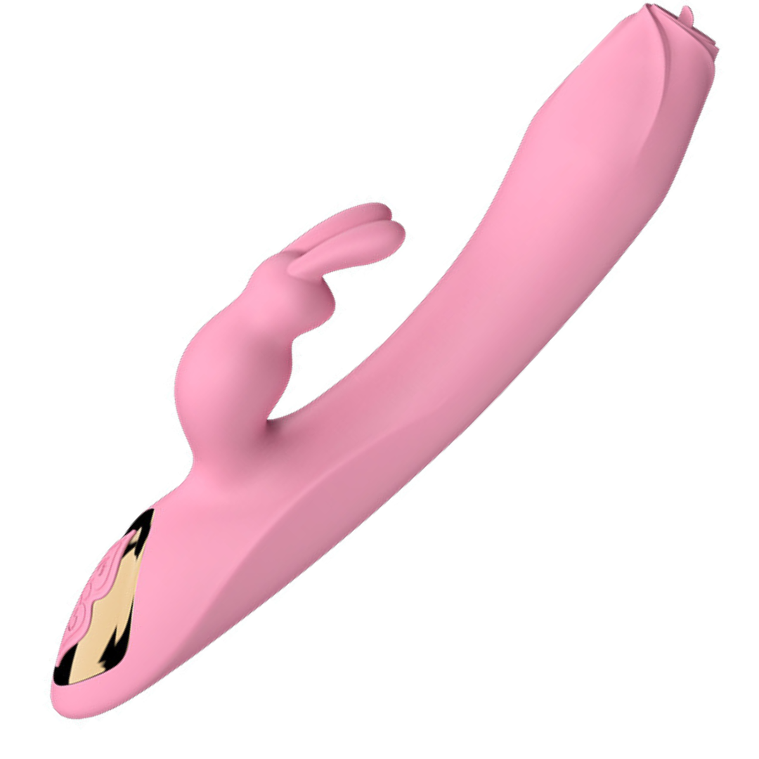 Vibrador Ponta de linguá com Aquecimento Estilo Rabbit em Silicone Cirúrgico - DIBE