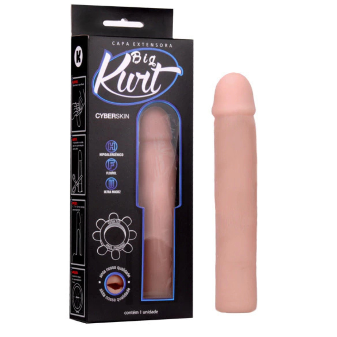 Capa Peniana Extensora Kurt - 4cm Pele