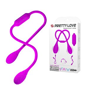 Vibrador Duplo em Silicone - PRETTY LOVE DREAM LOVER'S WHIP