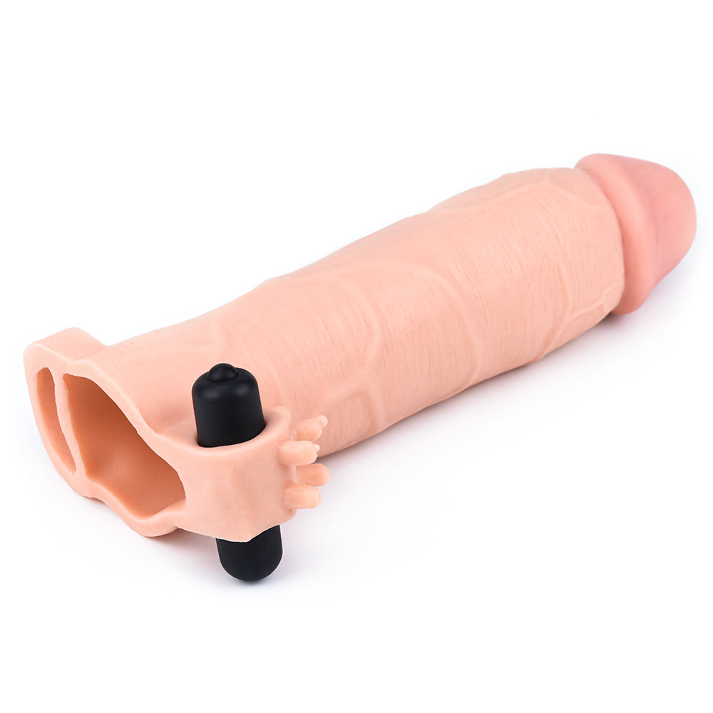 Capa Peniana Vibratória Extensora com Veias Salientes e Anel para Escroto - LOVETOY - Imagem 4