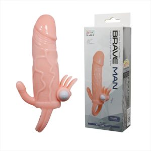 Capa Peniana com Extensor de 4cm e Anel Escroto - BRAVE MAN