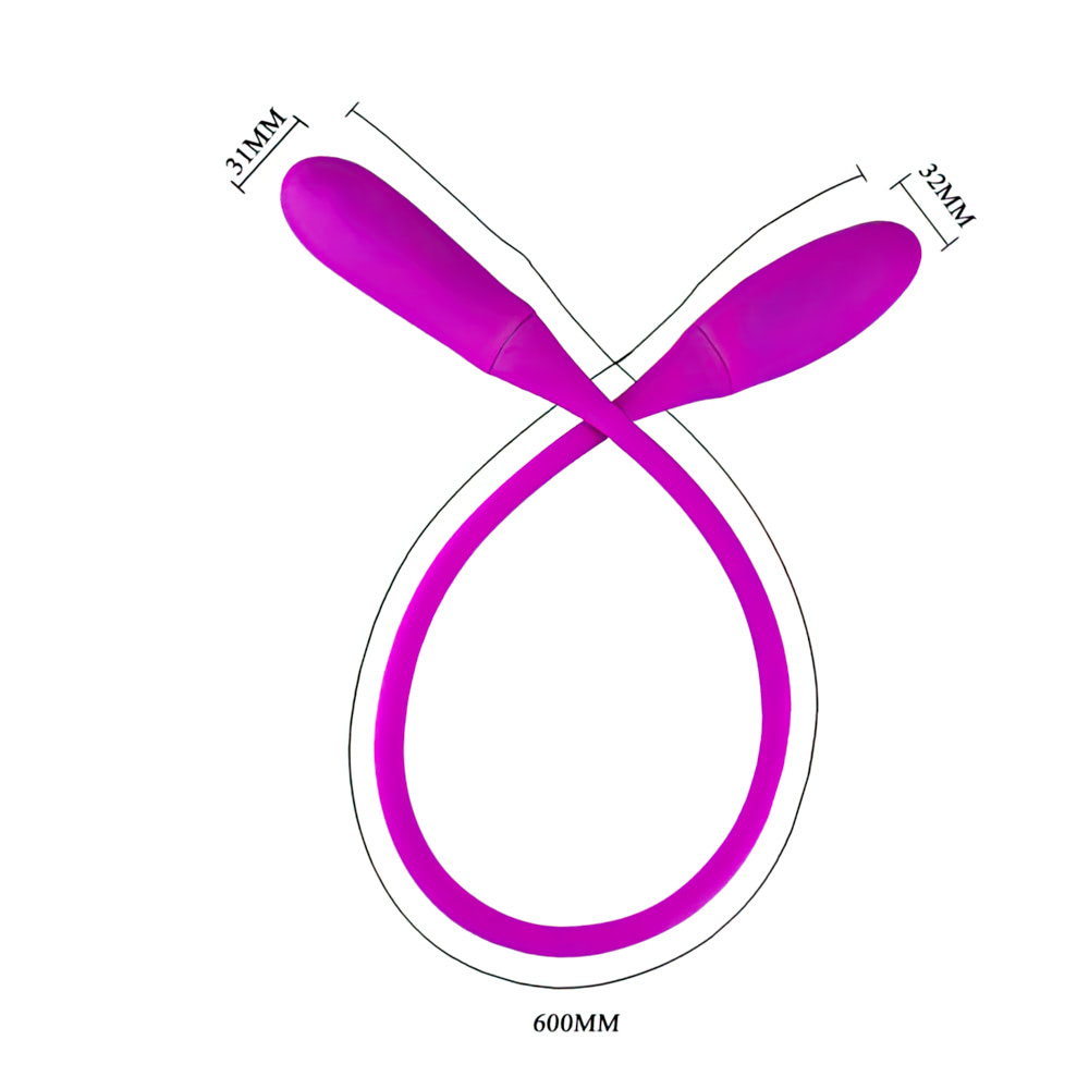 Vibrador Recarregável Duplo - SNAKY VIBE III - 60 X 3 CM - Imagem 5