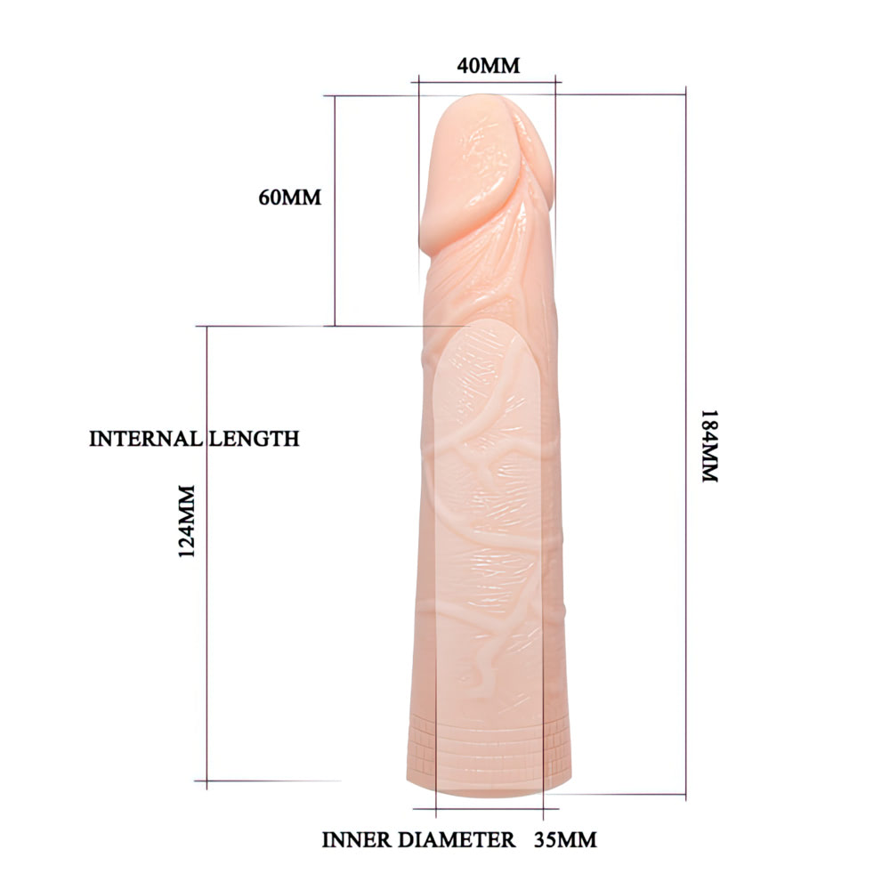 Capa peniana em PVC com extensor de 6 cm - Sex shop - Imagem 3
