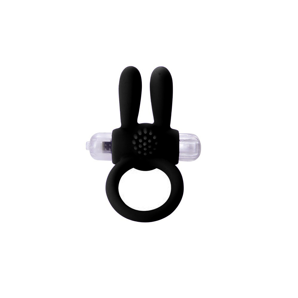 Anel Peniano Preto com Vibrador Estimulador Clitoriano - Imagem 3