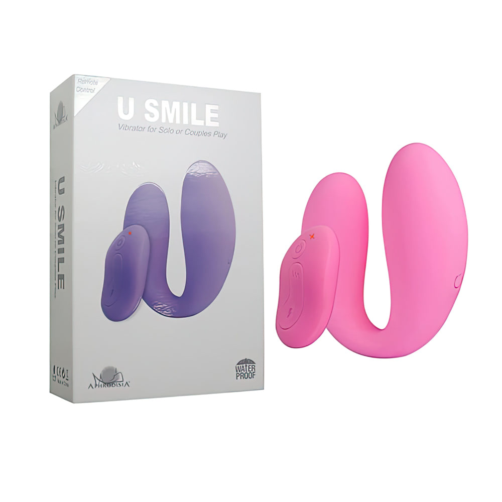 Vibrador para Casal Recarregável com 10 Modos de Vibração e Controle Wireless - APHRODISIA U SMILE - Sexshop