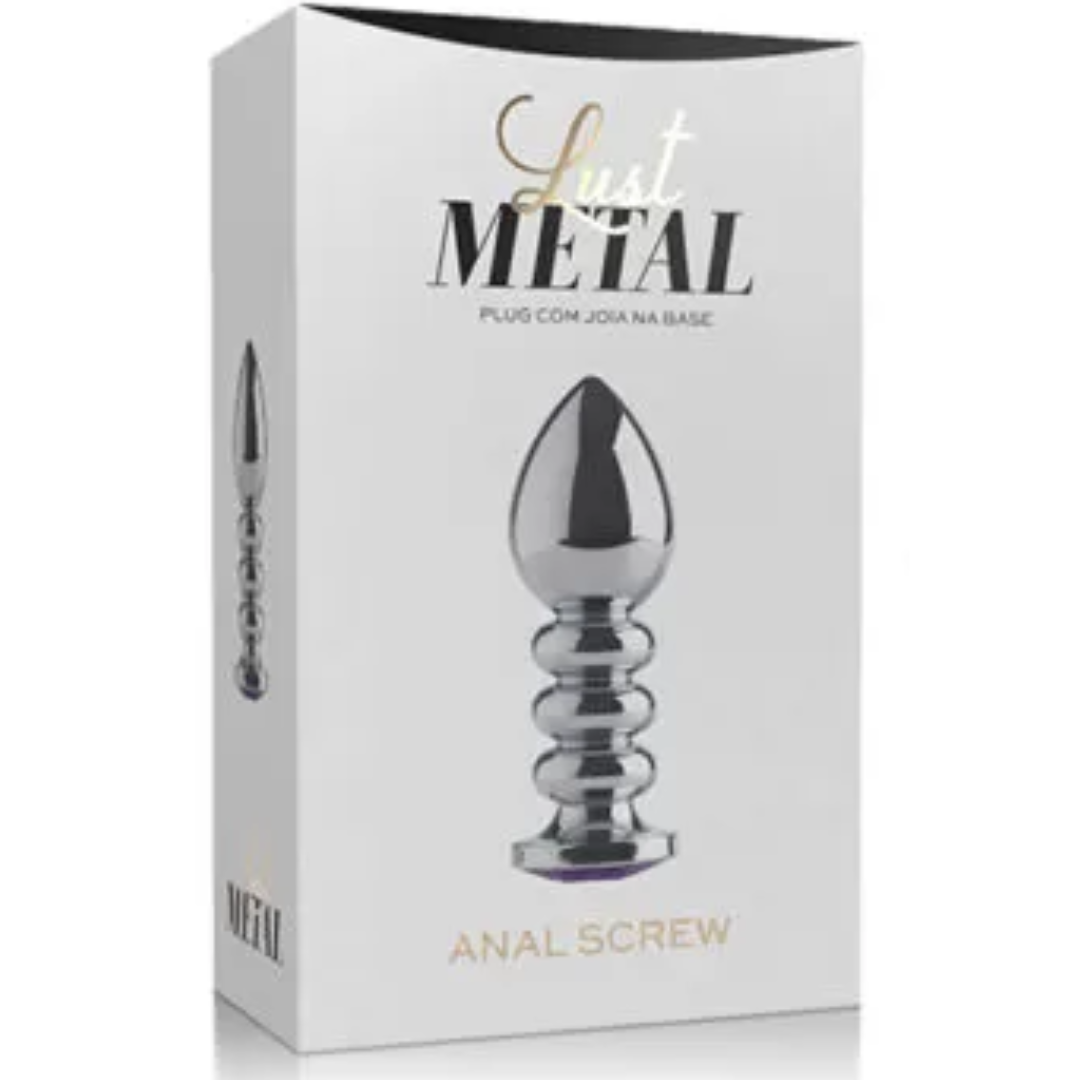Plug Anal Joia com Anéis Lust Metal - Plug Anal Screw Silver - Imagem 2