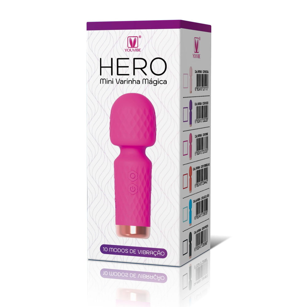 Mini Varinha Mágica Hero Silencioso Recarregável 10 Vibração - Imagem 4