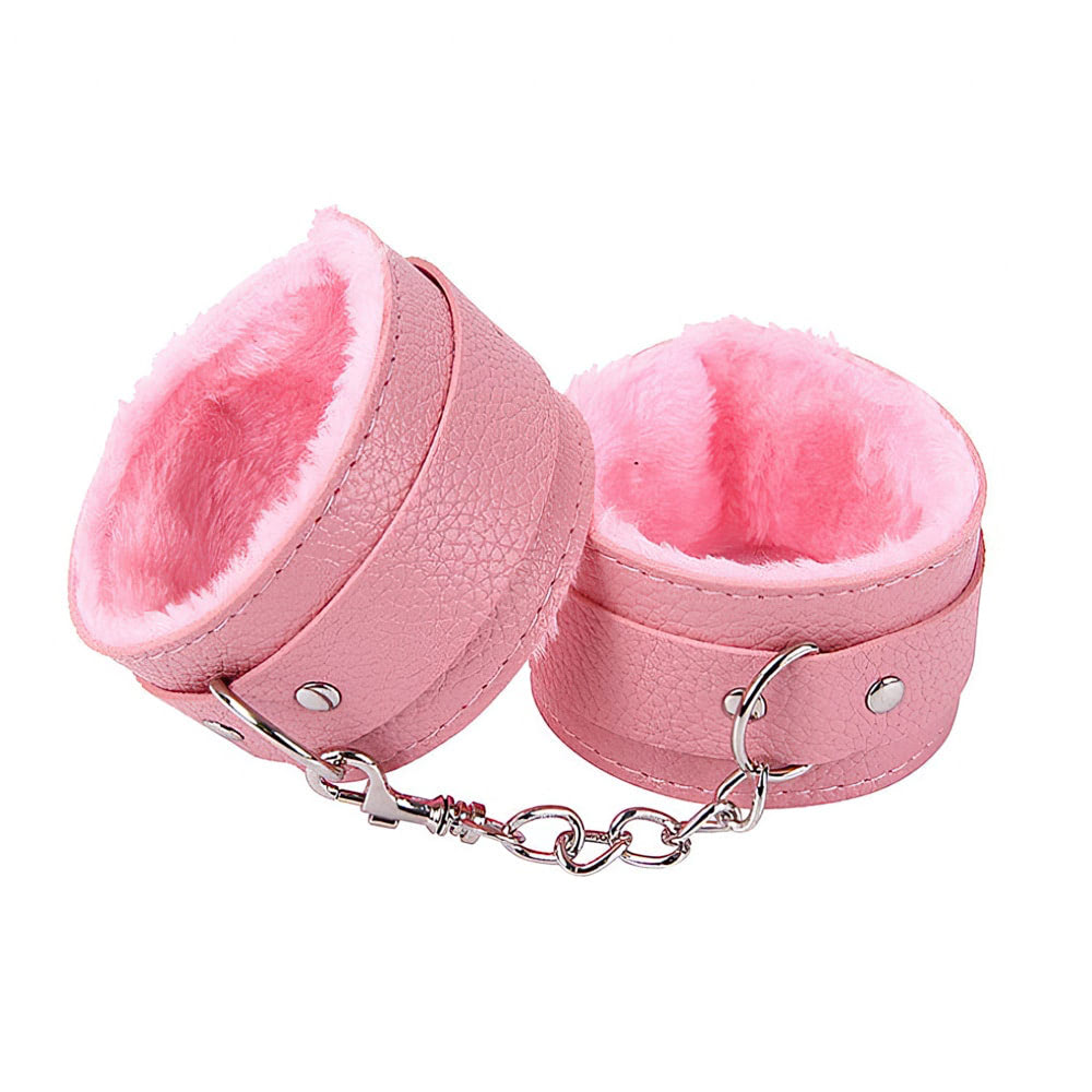 Algemas Rosa de Couro com Forro Macio e Corrente - YOUVIBE
