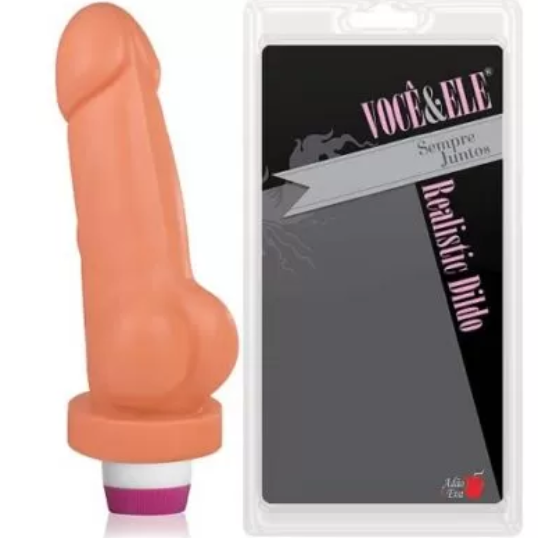 Prótese Sidious com escroto e Vibrador - 17x4 na cor pele - Sexshop - Imagem 3