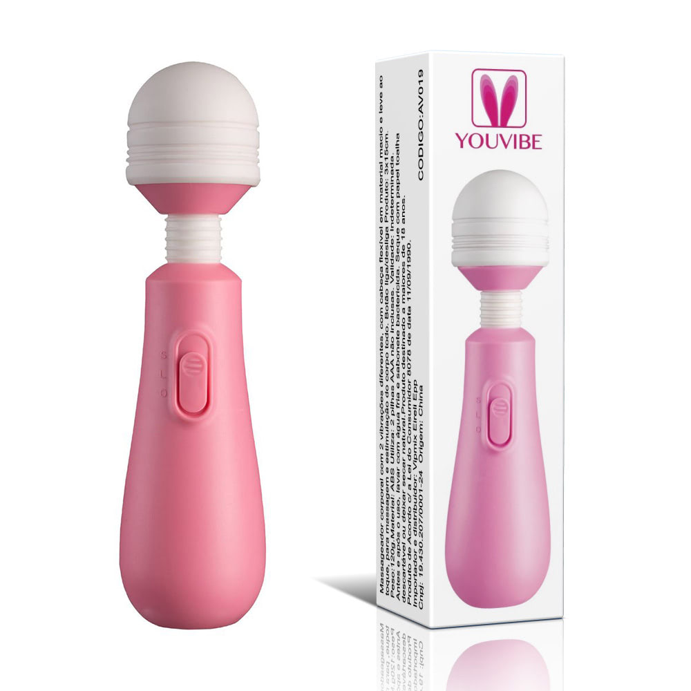 Vibrador Massageador corporal com 2 vibrações diferentes, com cabeça flexível - Sexshop