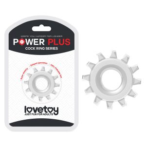 Anel Peniano Power Plus em Formato de Engrenagem - Transparente