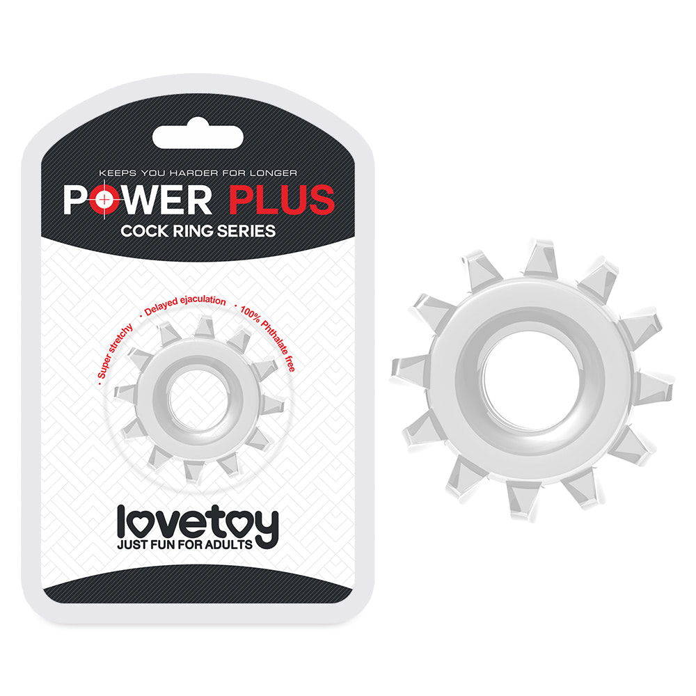 Anel Peniano Power Plus em Formato de Engrenagem - Transparente