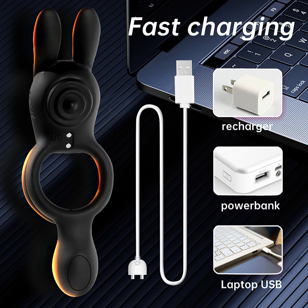 Anel Peniano com Estimulador Clitoriano e Plug Recarregavel - Imagem 7