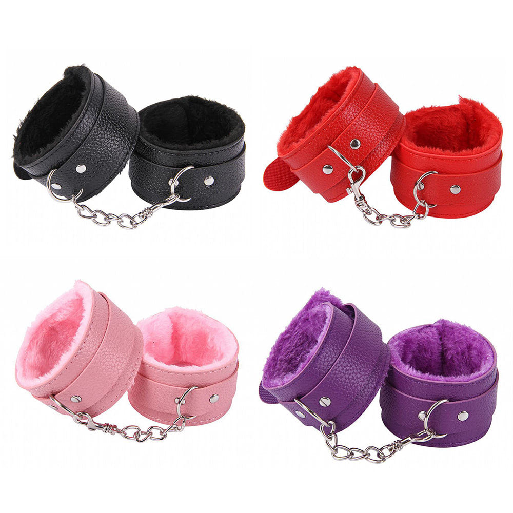 Algemas Rosa de Couro com Forro Macio e Corrente - YOUVIBE - Imagem 3