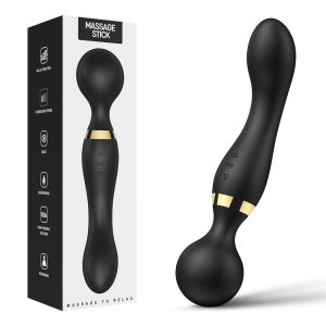 Vibrador Preto dupla estimulação com 20 Vibrações - Stick