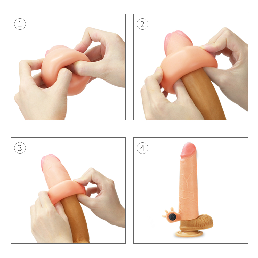 Capa Peniana com Extensor de 5 cm com Estimulador Clitoriano e Cápsula Vibratória - LOVETOY NATURE EXTENDER - Imagem 9