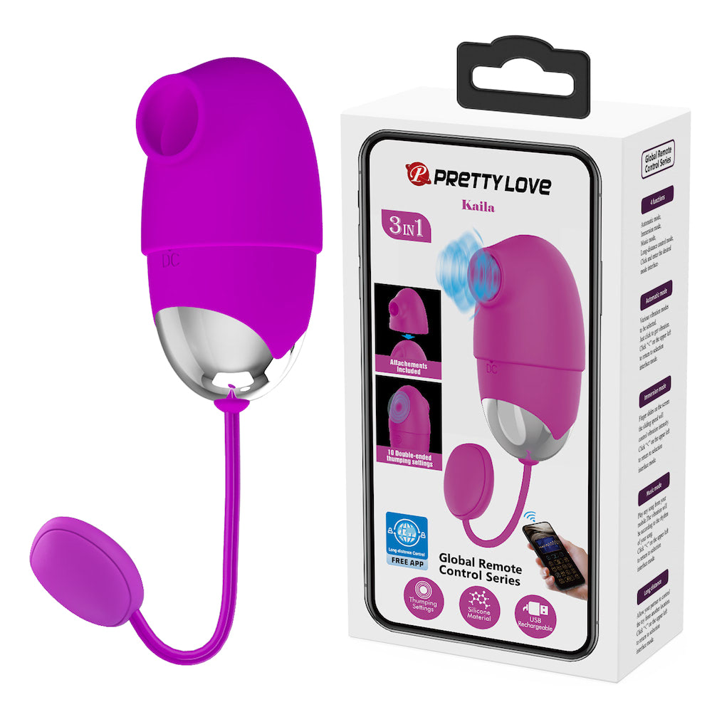 Vibrador 3 em 1 com Controle Aplicativo - Kaila PRETTY LOVE