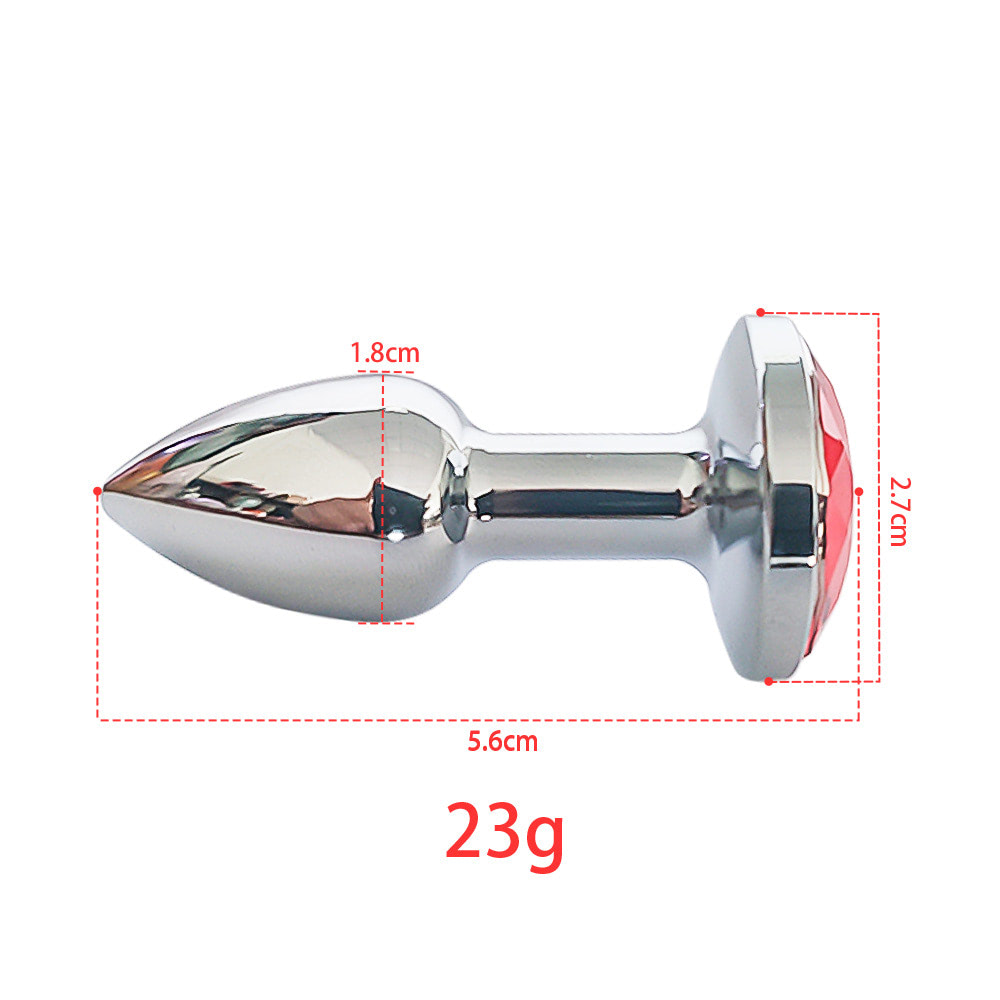 Plug anal de luxo em metal com Pedra - tamanho Mini - Imagem 2