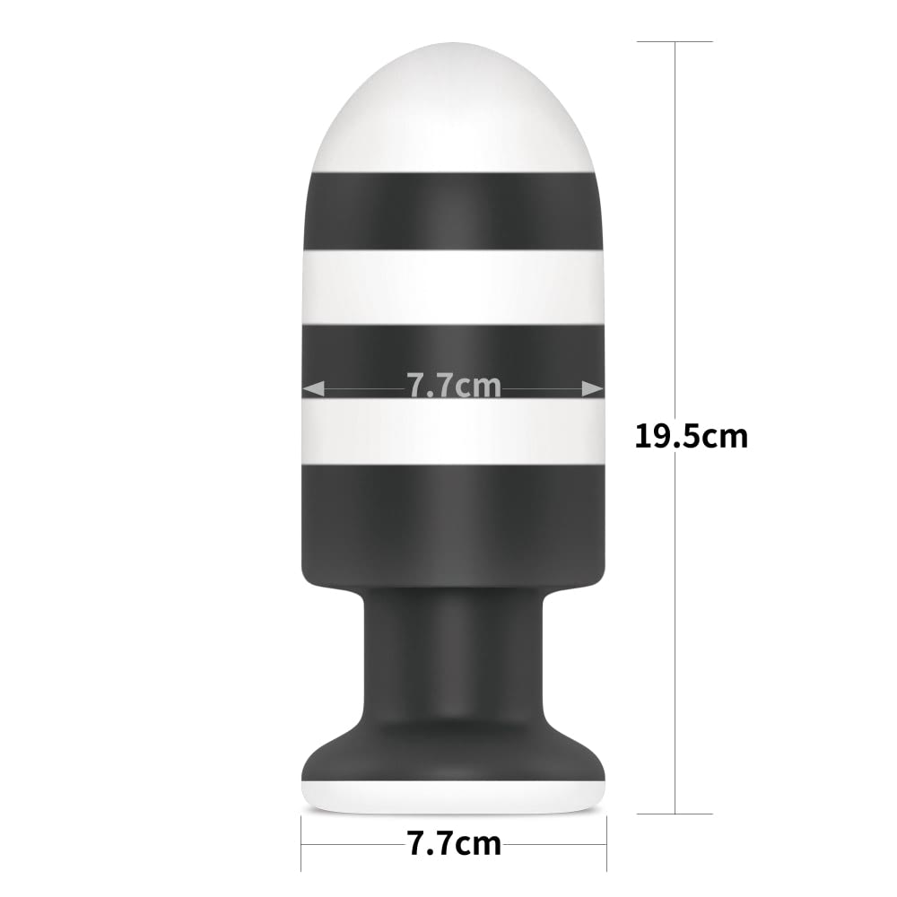 Plug Anal pretas e brancas 19,5x7,7x7,7 Missioner Butt Plug - Imagem 2