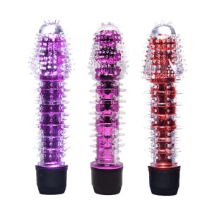 Vibrador translúcido com capa texturizada - Sex shop