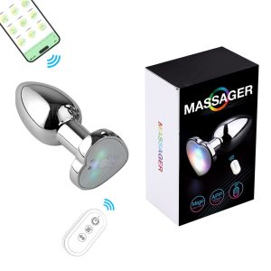 Plug anal de luxo em metal com LED - Tamanho P