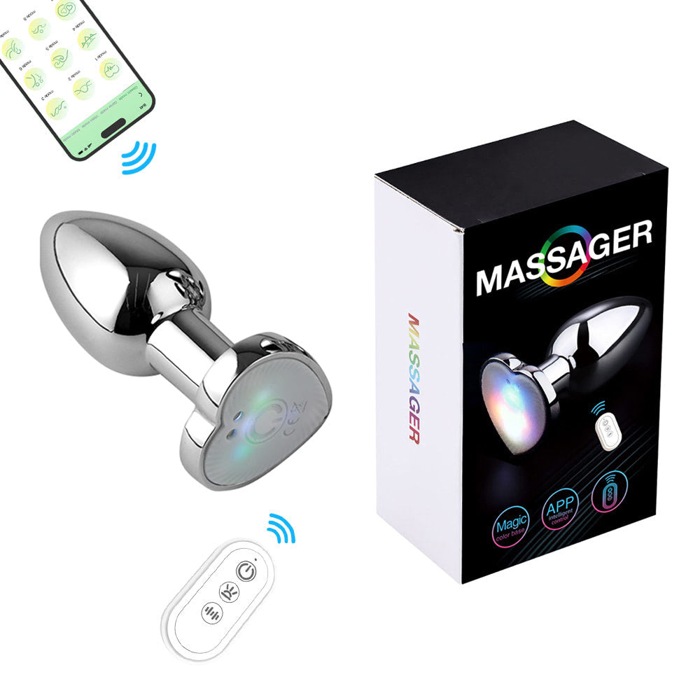 Plug anal de luxo em metal com LED - Tamanho P