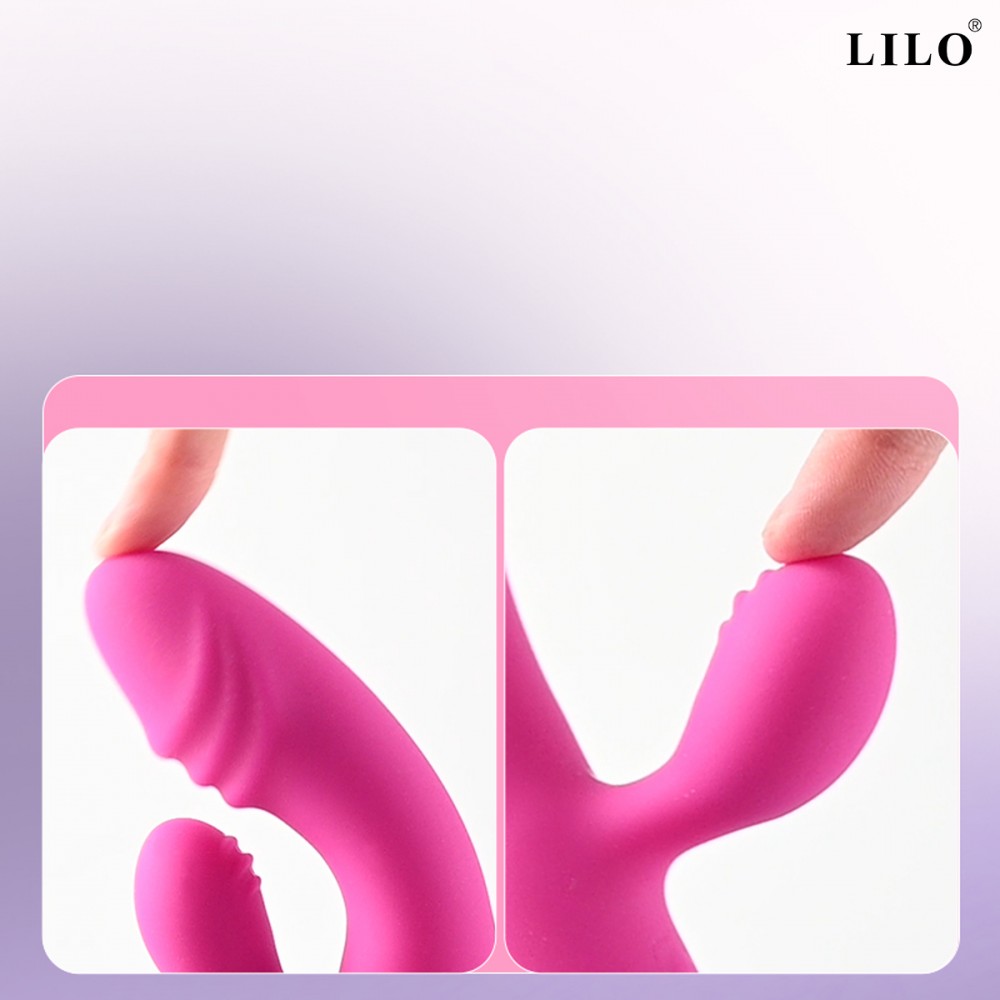 Vibrador com Estimulador de Clitóris e Ponto G 19x3,5CM LILO - Imagem 9