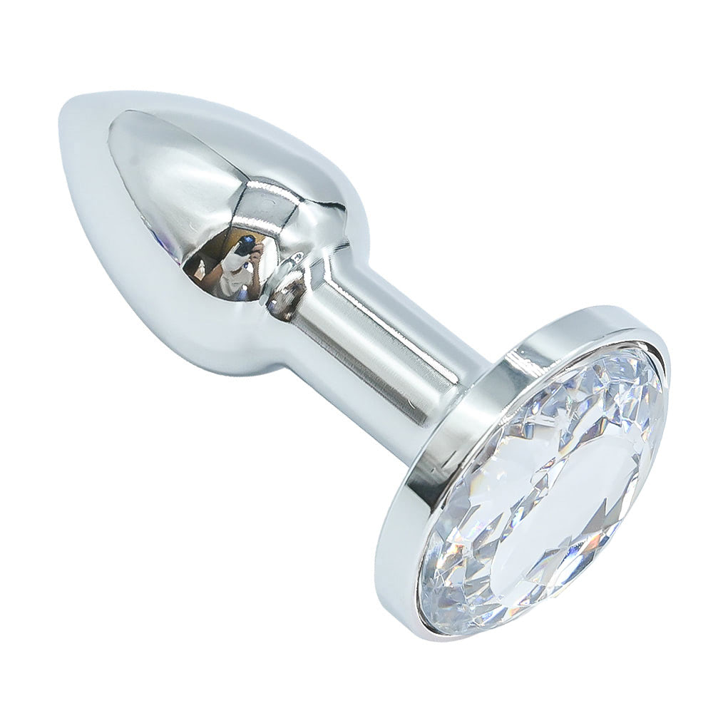 Plug anal de luxo em metal com Pedra - tamanho Mini
