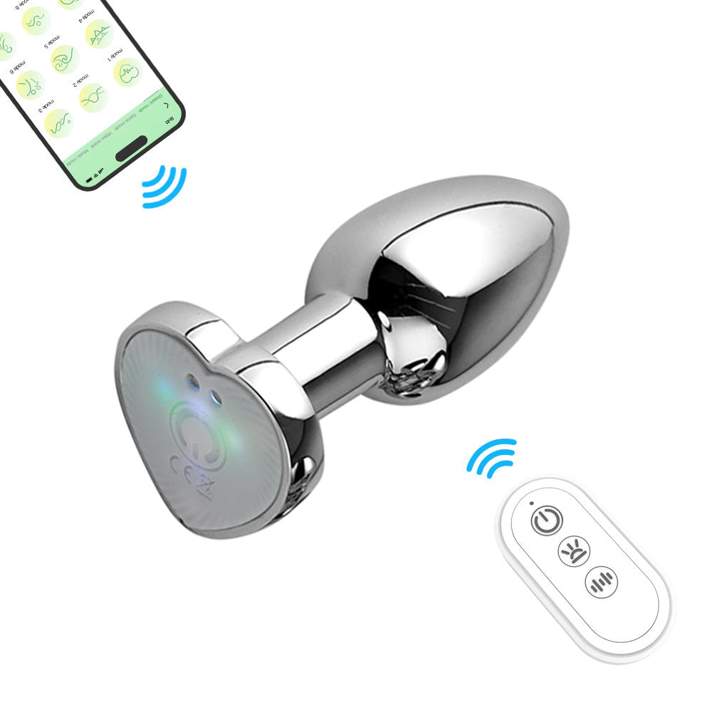 Plug anal de luxo em metal com LED - Tamanho P - Imagem 2