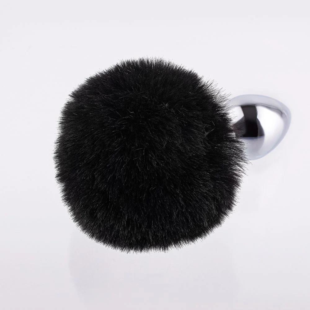 Plug Anal rabo de Coelho Pompom Preto - Sex shop - Imagem 3