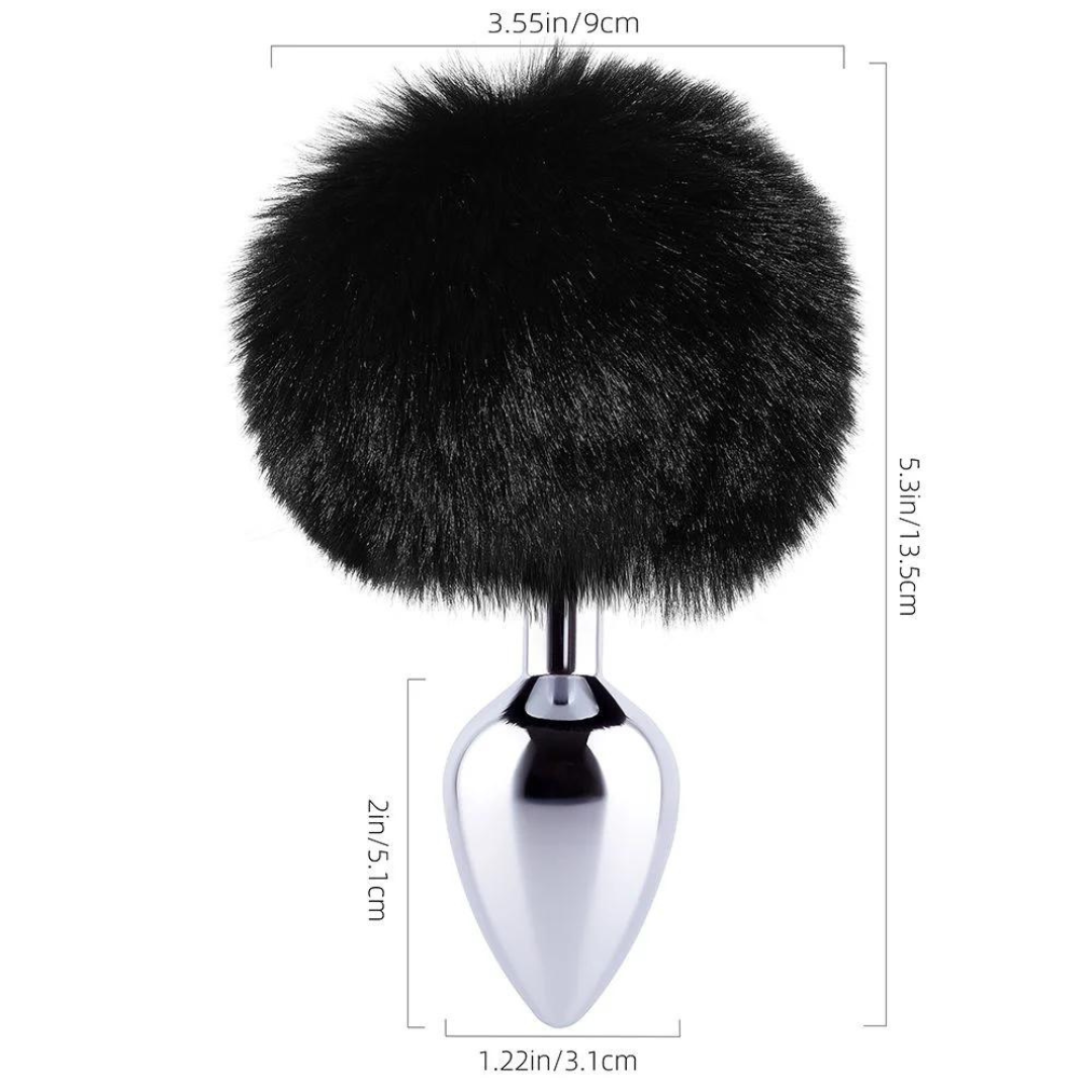 Plug Anal rabo de Coelho Pompom Preto - Sex shop - Imagem 6
