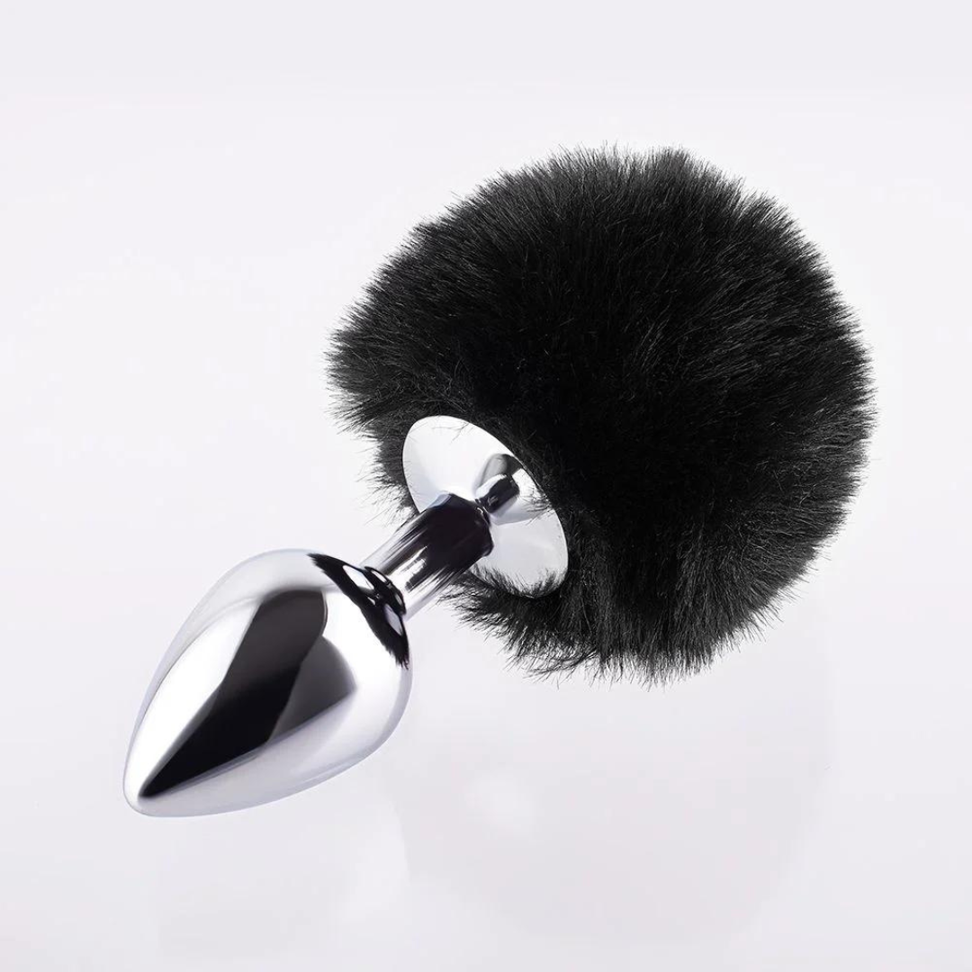 Plug Anal rabo de Coelho Pompom Preto - Sex shop - Imagem 4