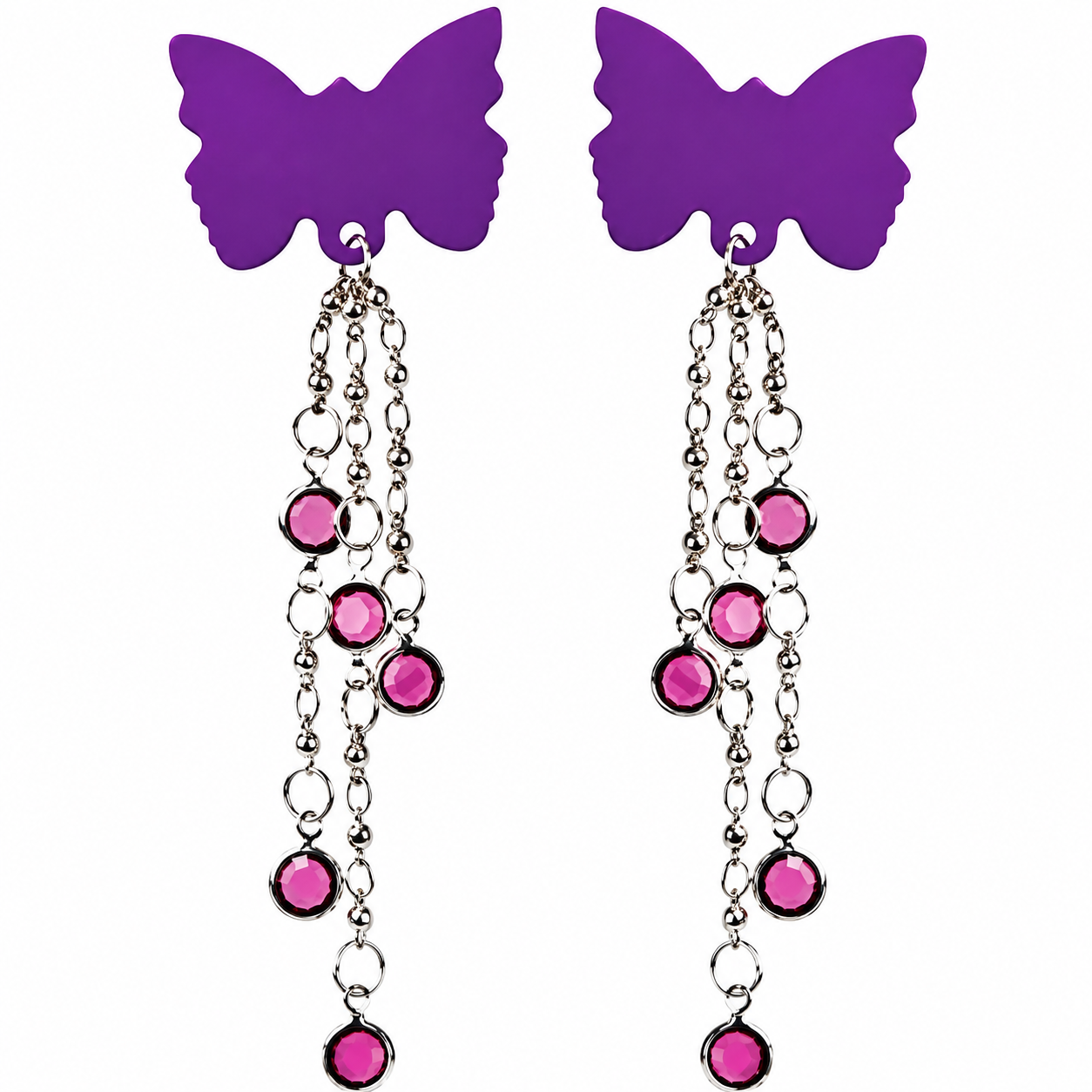 Kit com 2 piercings BODY CHARMS BUTTERFLY CALIFORNIA EXOTIC