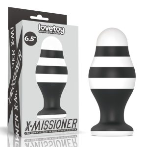 Plug Anal pretas e brancas 17x7,4x6,6 X-Missioner Butt Plug