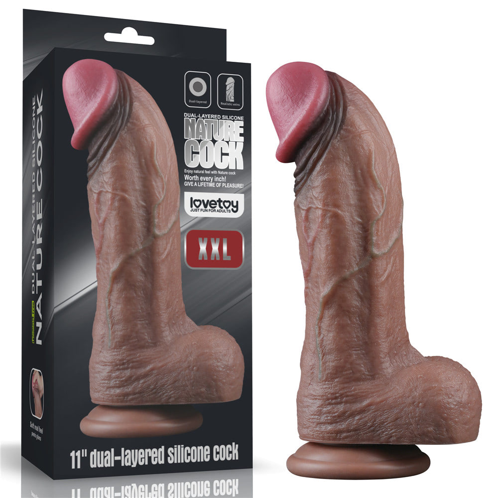 Pênis Dupla Densidade 28x7,4cm Dual Layered Marrom LOVETOY