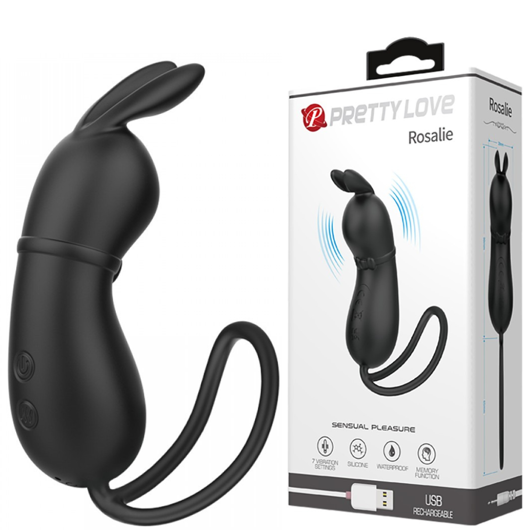 Vibrador Coelho Recarregável Com estimuladores - Rosalie